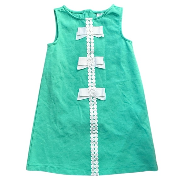 Janie and Jack Apple Green bow girly sleeveless Dress - Picture 1 of 4